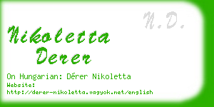 nikoletta derer business card
